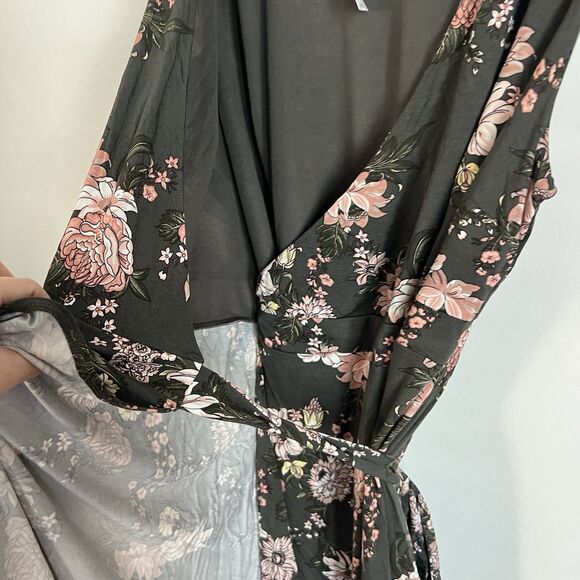 LOFT Plus Size 20 Floral Wrap Maxi Dress Sleeveless V-Neck Tie Waist NWT - Picture 5 of 12